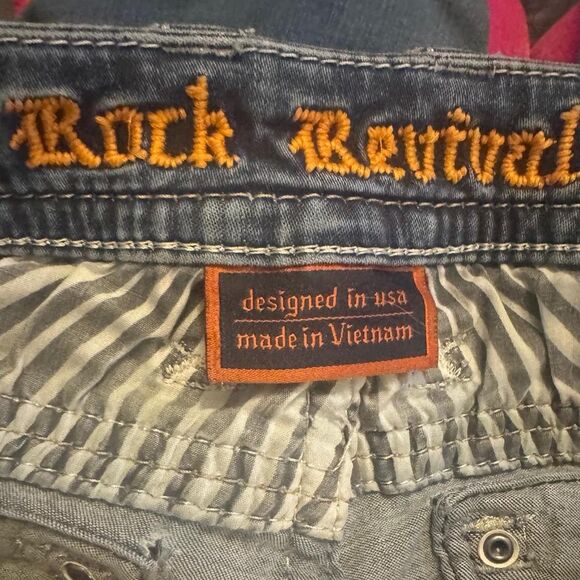 Rock Revival Yui Easy Boot Jeans Women’s 34 Embellished Fleur Pockets - Picture 7 of 8